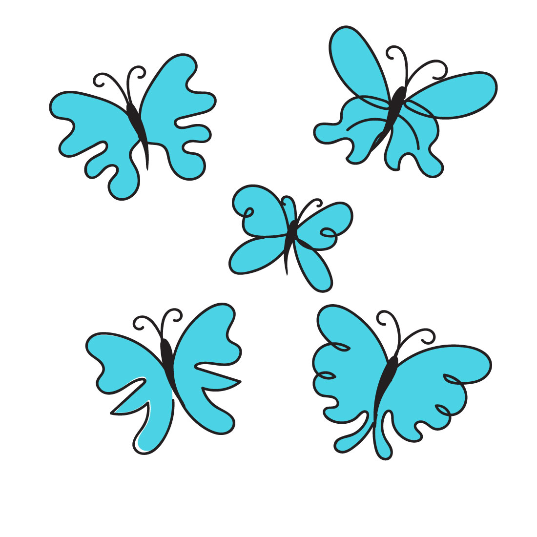 Butterfly Liner Art SVG Bundle main cover