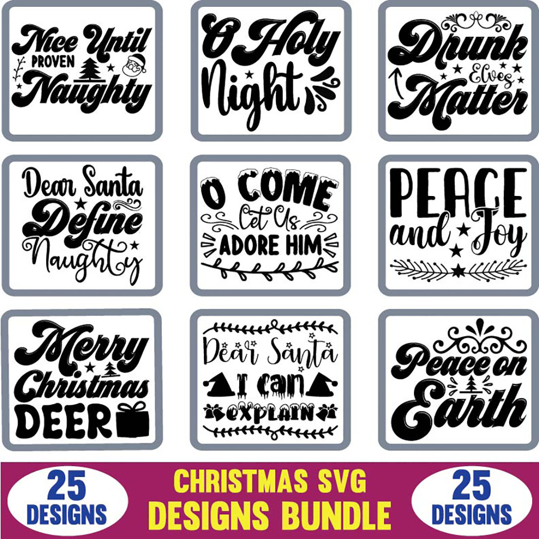 Christmas SVG Designs Bundle main cover