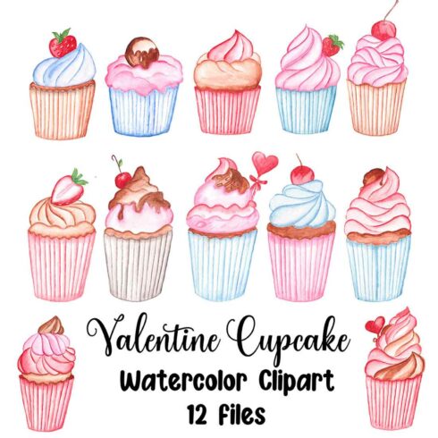 Set of adorable cupcake images
