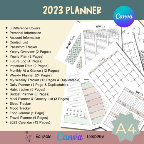 Planner Canva Templates cover image.