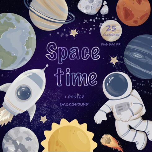 Space Time Clipart main cover.