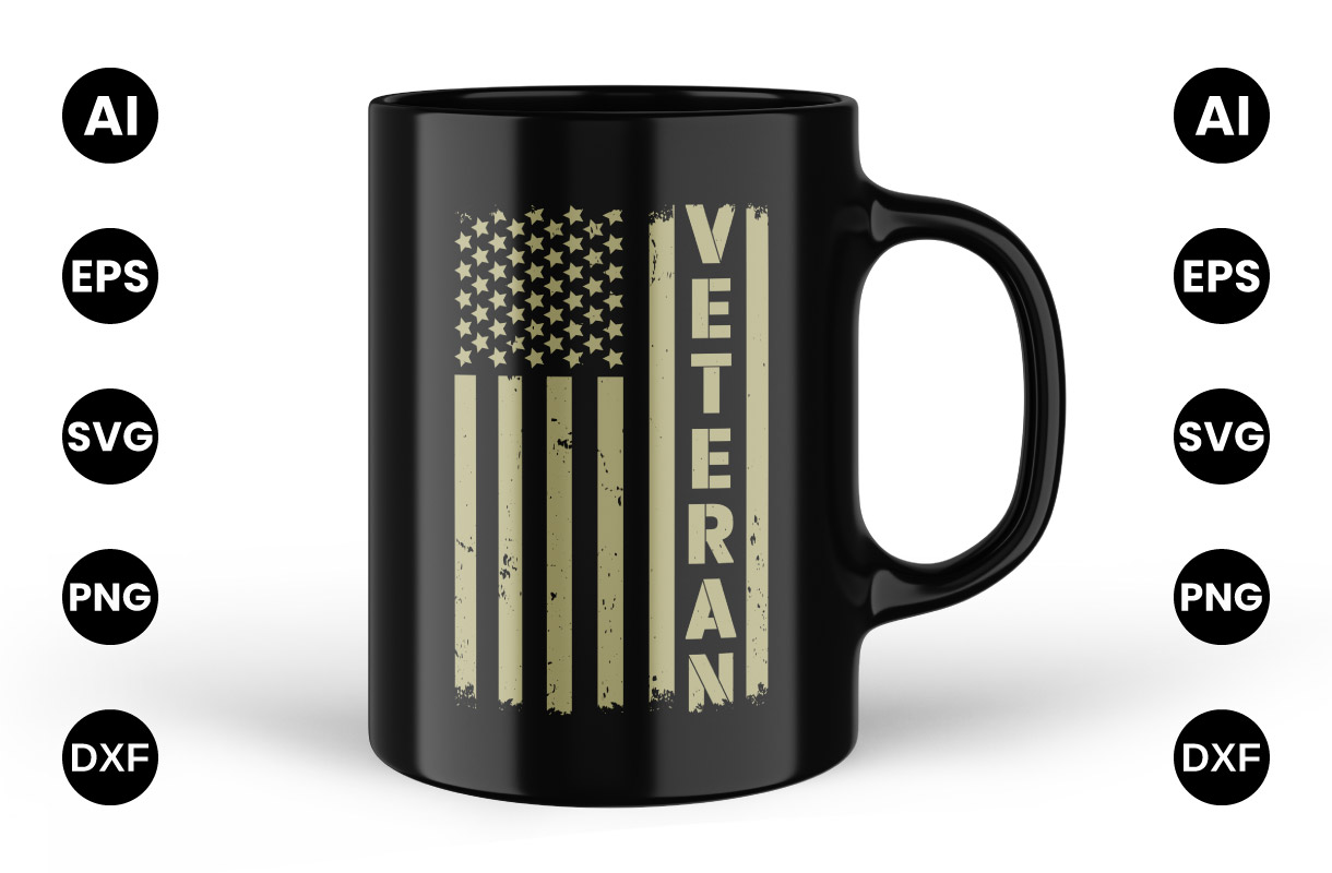 Light golden USA flag on a cup.