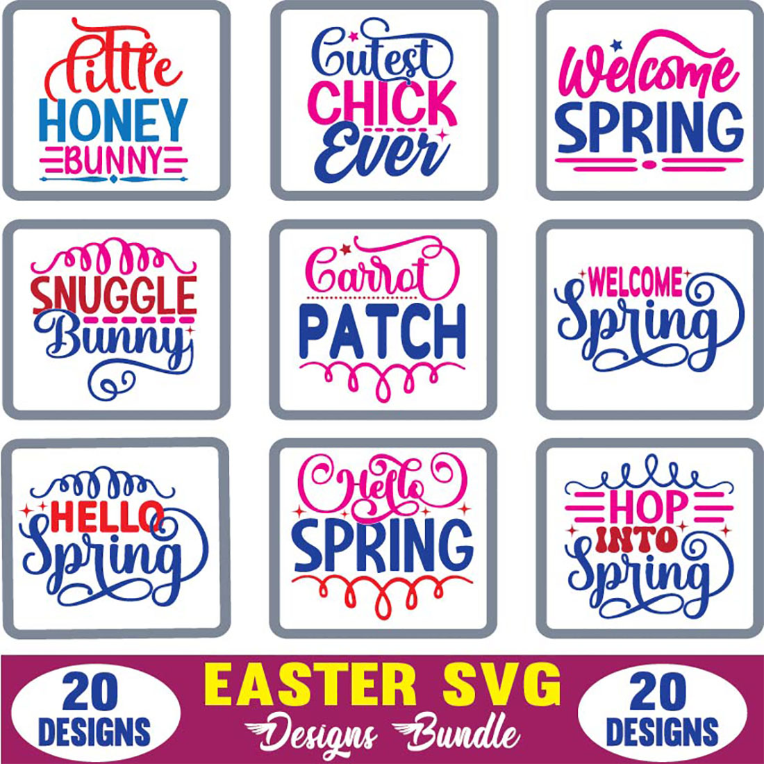 Easter SVG Designs Bundle main cover.