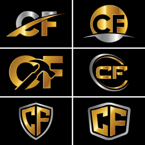 C-F Initial Letter Logo Design main image.