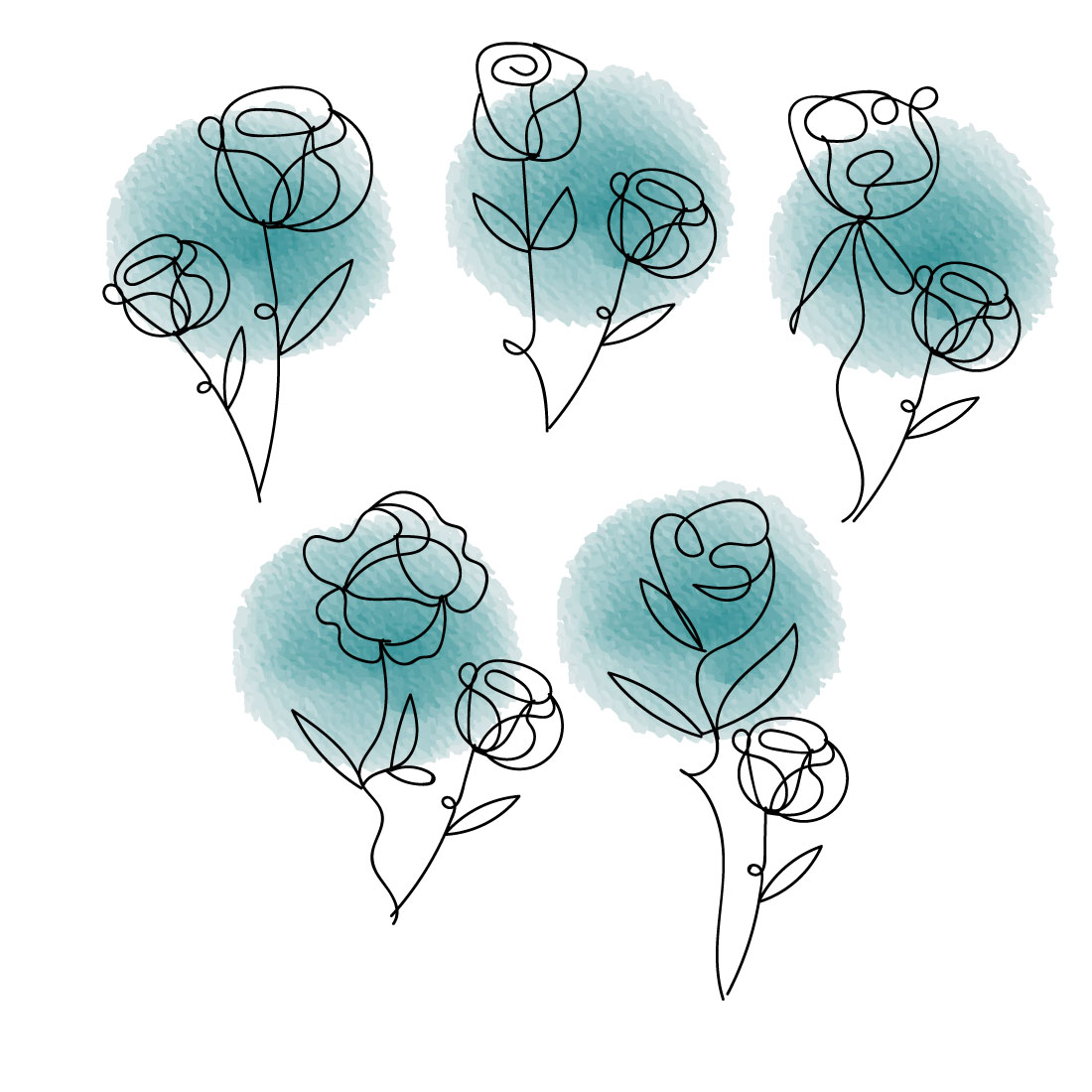 Green Tea Rose Clipart main cover.