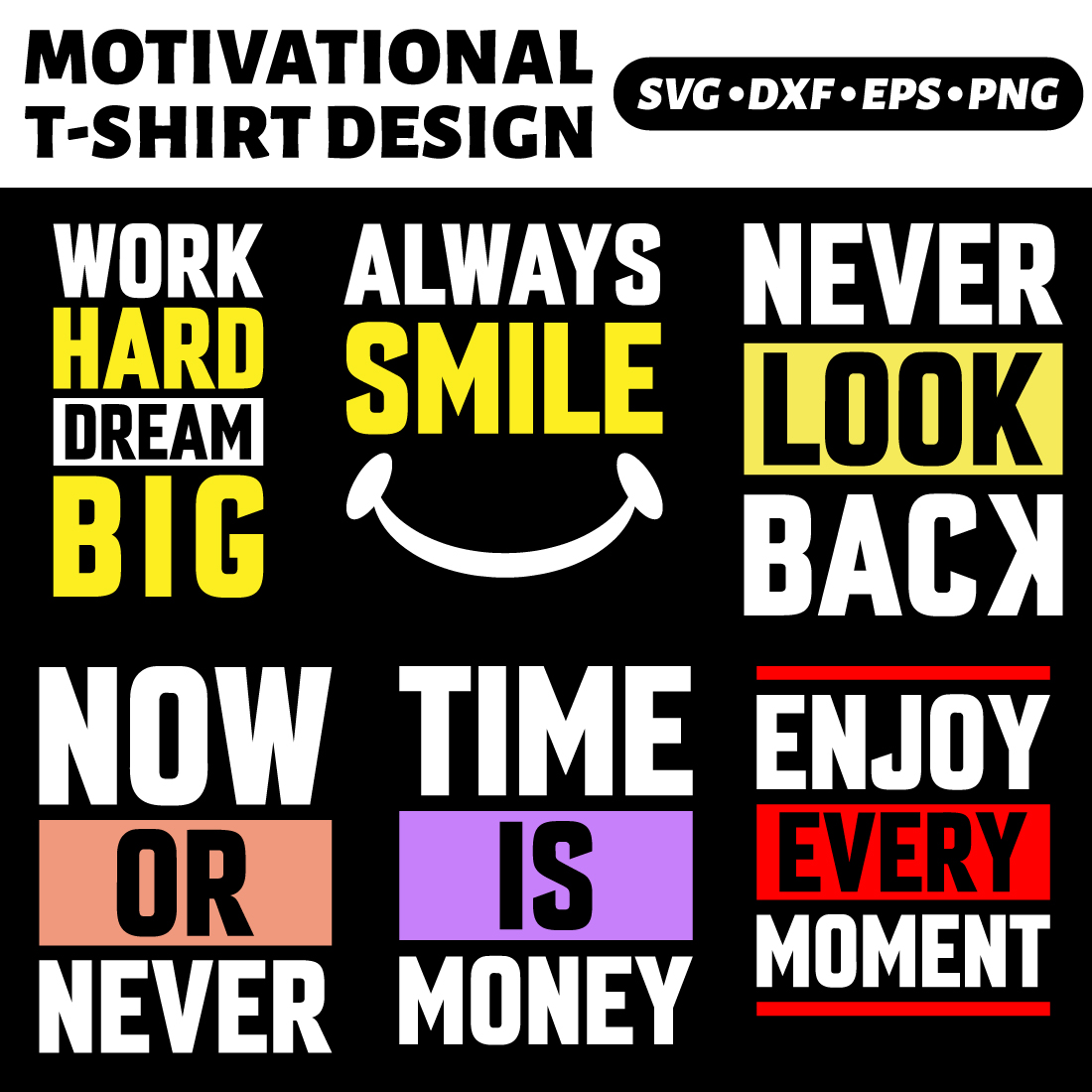 Motivational T-shirt Design Bundle cover image.