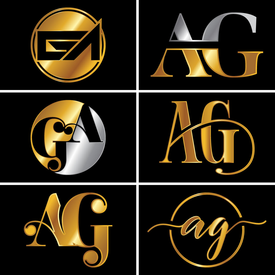 A-G Initial Letter Logo Design main cover.