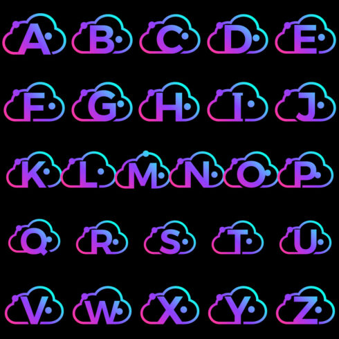 Initial A-Z Monogram Letter With The Cloud Logo main cover