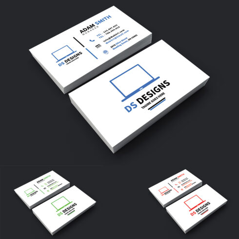 Simple Business Card Bundle with Three Colors main cover.