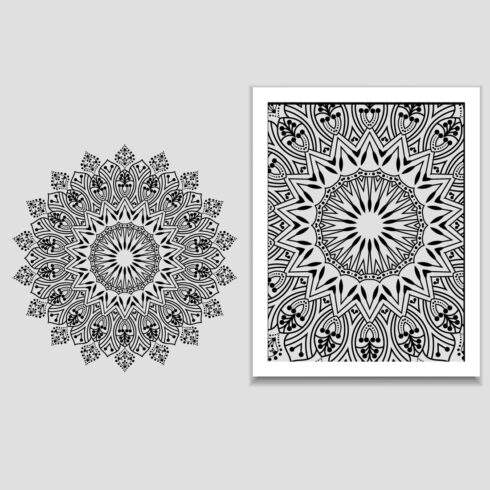 Mandala Template Pattern On Violet Fancy Background For Card.