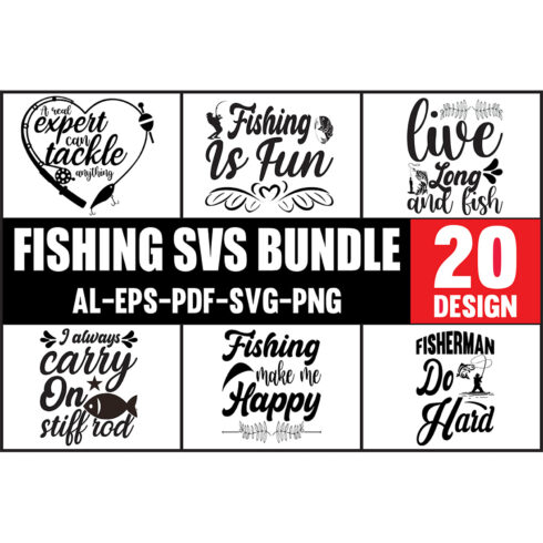 Fishing SVG Designs Bundle.