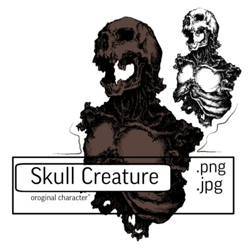 Skull Creature. Dark Style Image.
