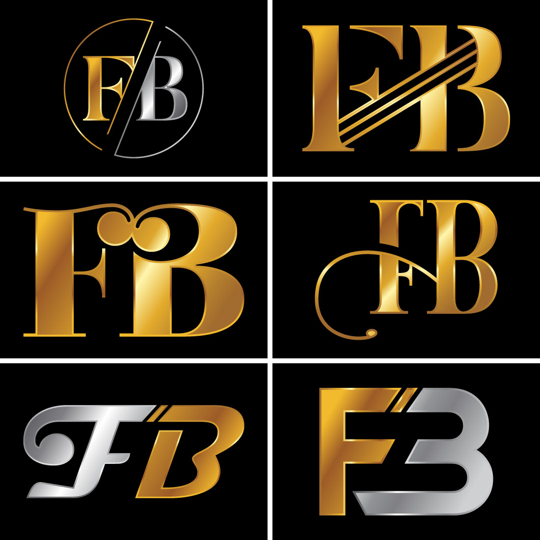 Initial Letter F B Logo Design Vector Template main cover.