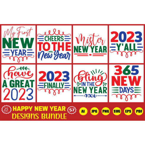 Happy New Year Designs Bundle main cover