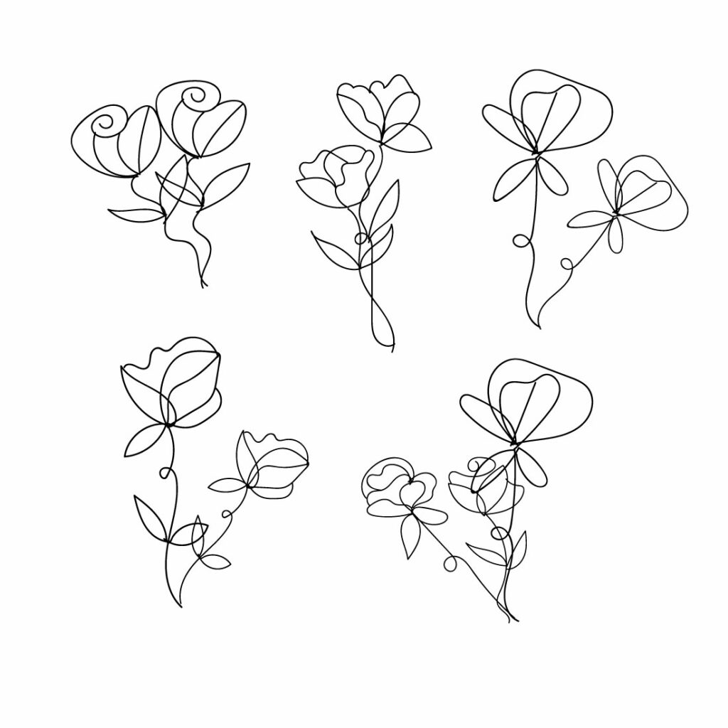 Rose Liner Art Bundle MasterBundles