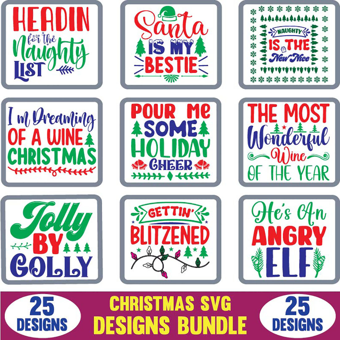 Christmas SVG Designs Bundle main cover