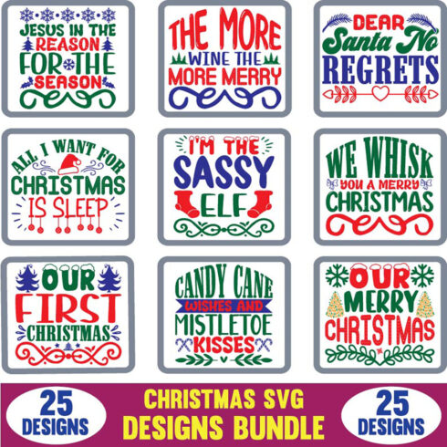Christmas SVG Designs Bundle.