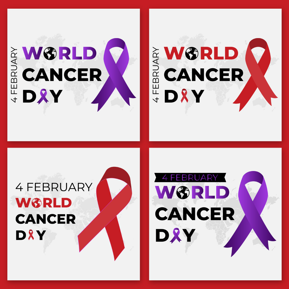 4th February World Cancer Day Background Design cover image.