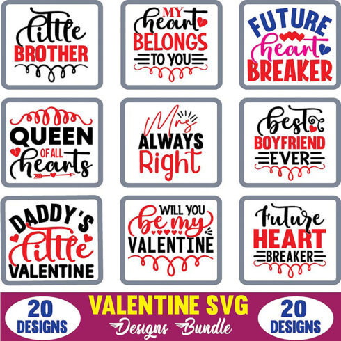 Valentine SVG Designs Bundle main cover