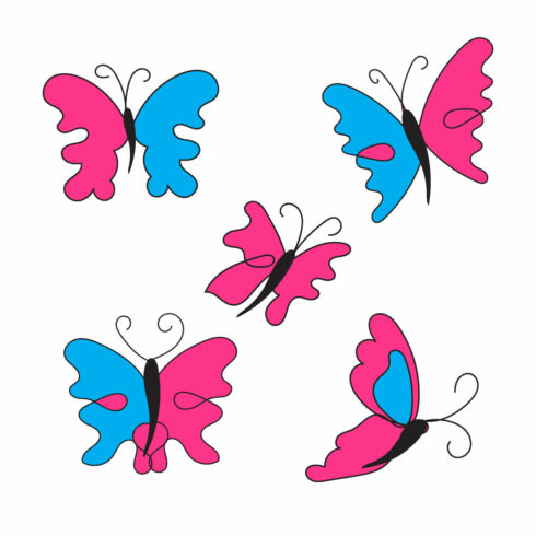 Butterfly Line Art Bundle main image.