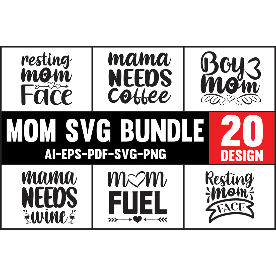 Mom SVG Design Bundle main cover