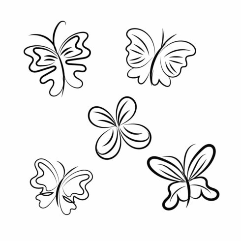 Butterfly Line Art Bundle.