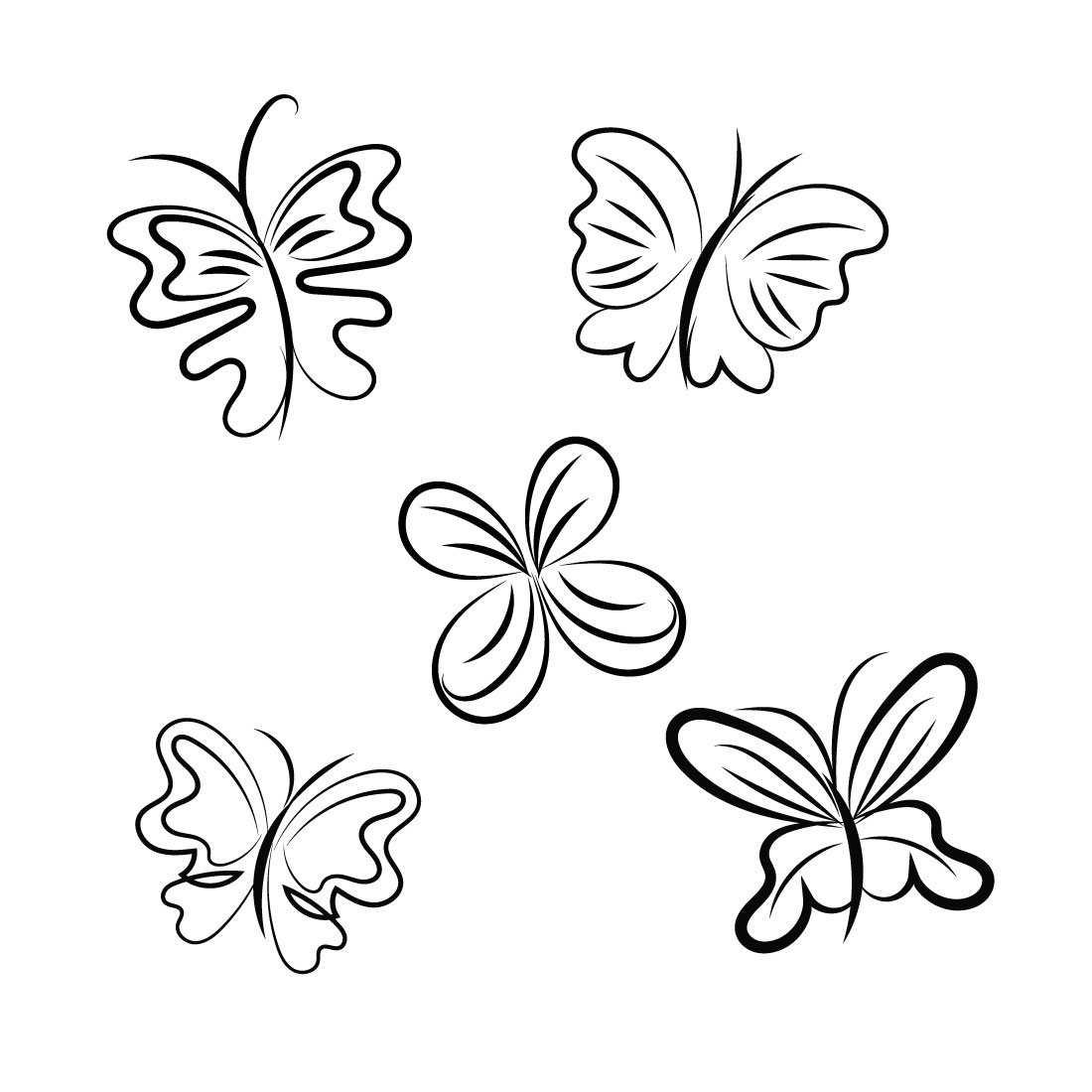 Butterfly liner art bundle | MasterBundles