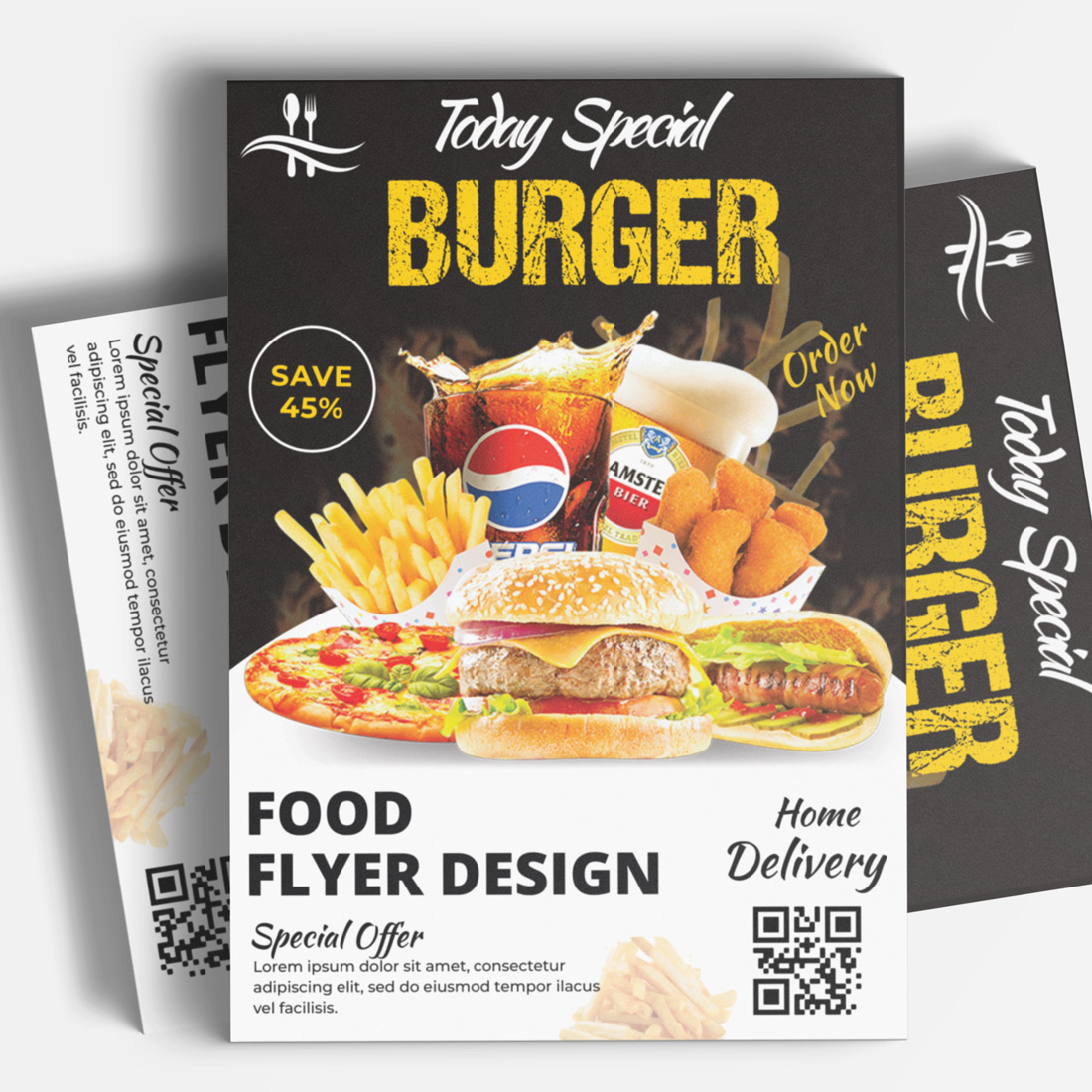 Food Flyer Design Template main cover.