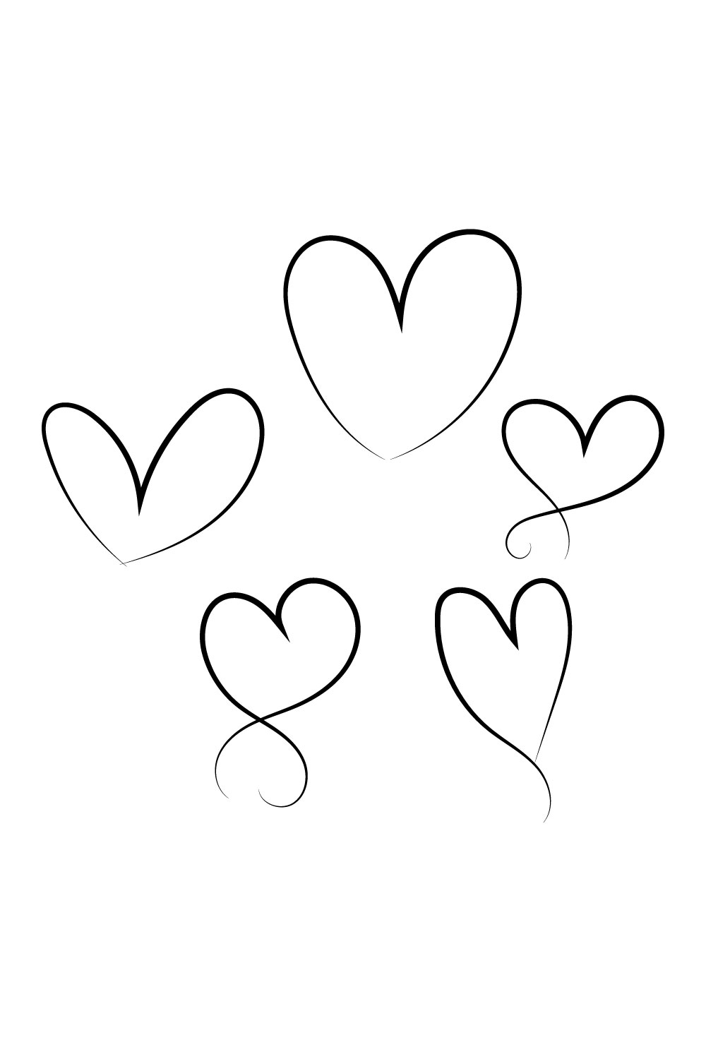 Simple Valentine Hearts SVG Bundle pinterest image.