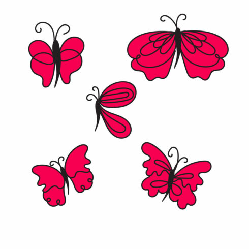 Butterfly Liner Art SVG Bundle main cover