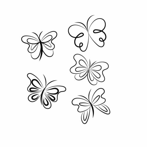 Butterfly Line Art Bundle.