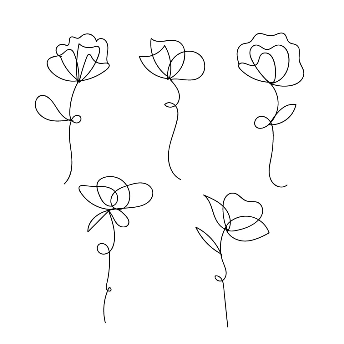 Line Art Rose SVG Bundle - MasterBundles