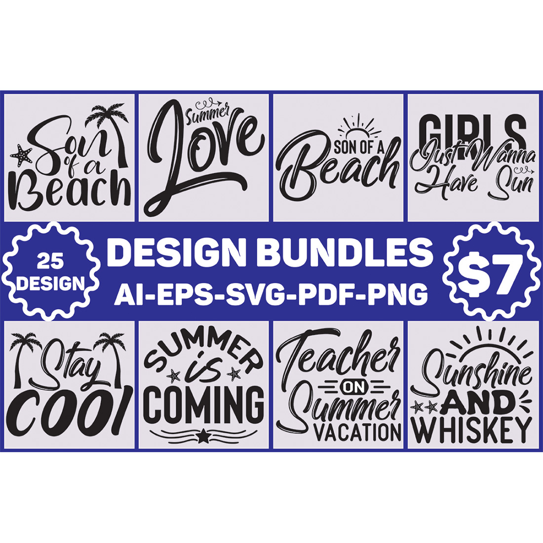 Summer Beach SVG Design Bundle main cover