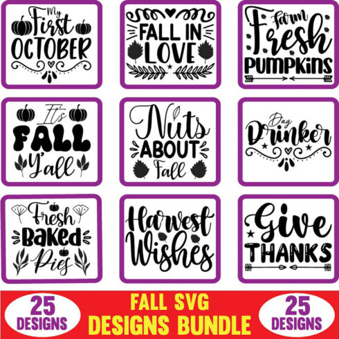 Fall SVG Designs Bundle main cover
