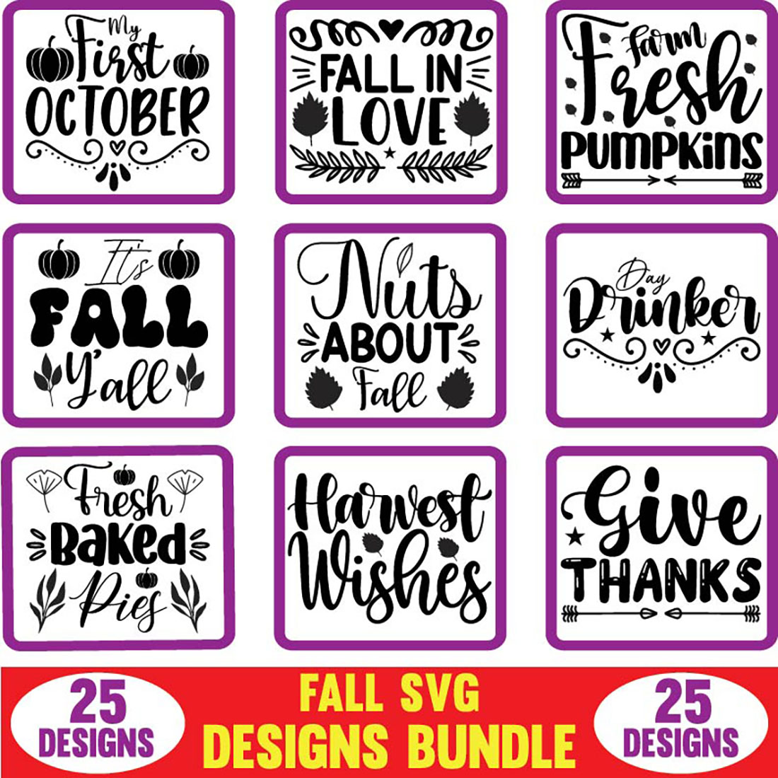 Fall SVG Designs Bundle main cover