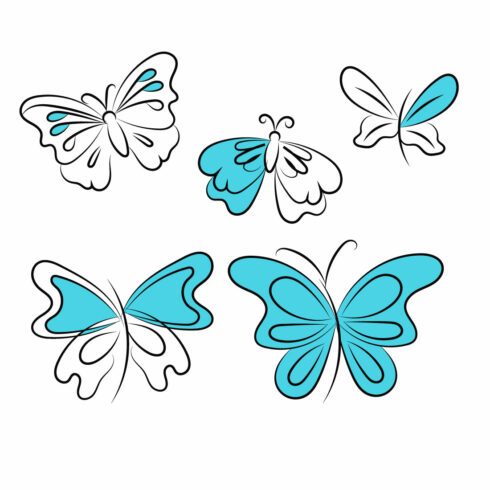 Butterfly Liner Art Bundle main cover