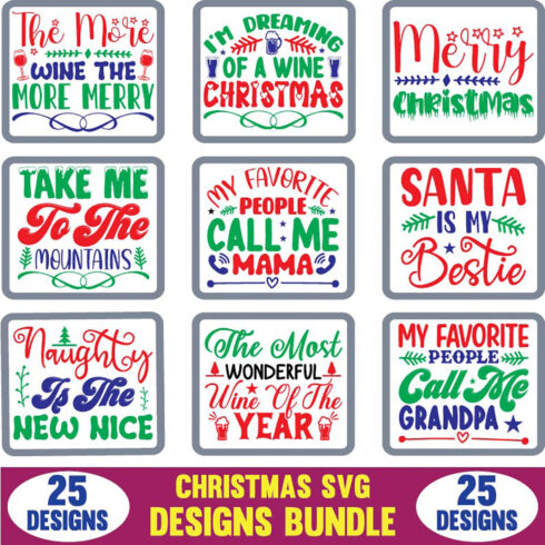 Christmas SVG Designs Bundle main cover