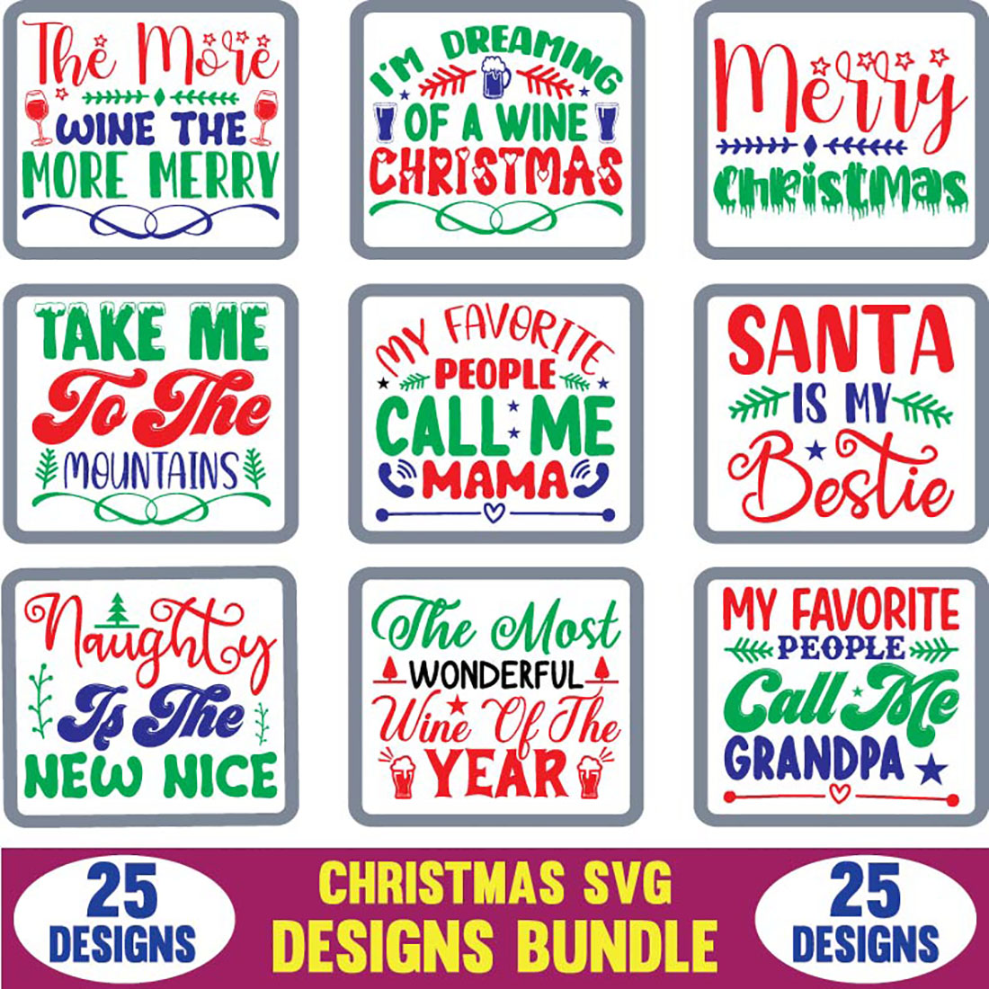 Christmas SVG Designs Bundle main cover