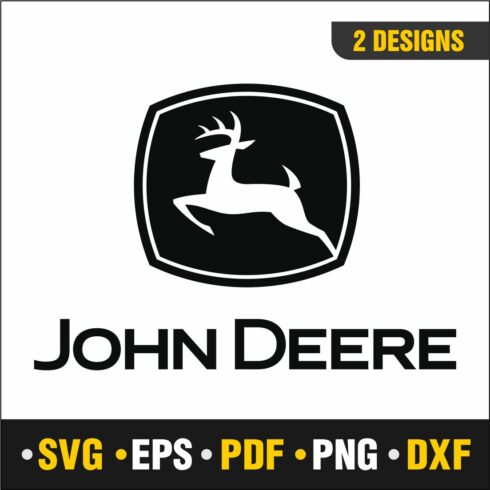 The john deere logo is shown in black and white.