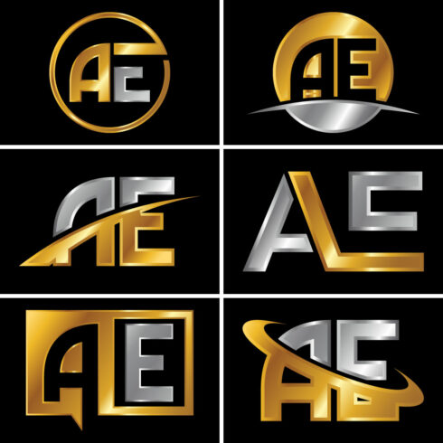 A E Initial Letter Logo Design main cover.