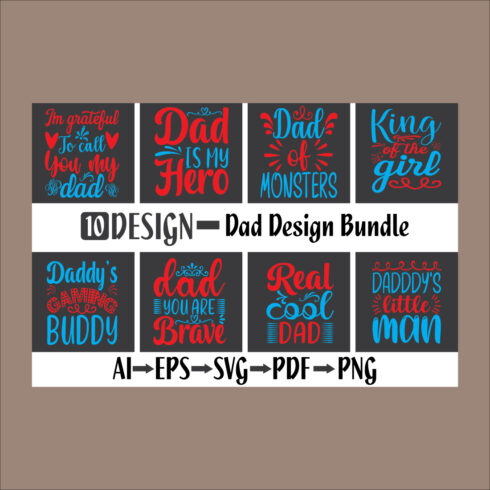 Dad T-Shirt Design Bundle main cover