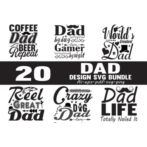Dad SVG Designs Bundle - main cover.