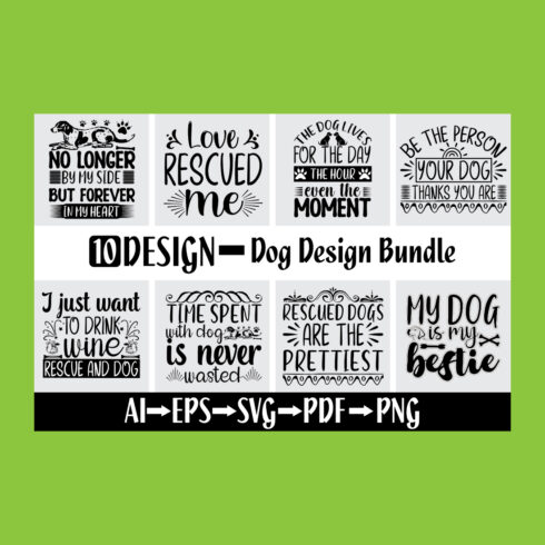 Dog T-Shirt Design Bundle main cover
