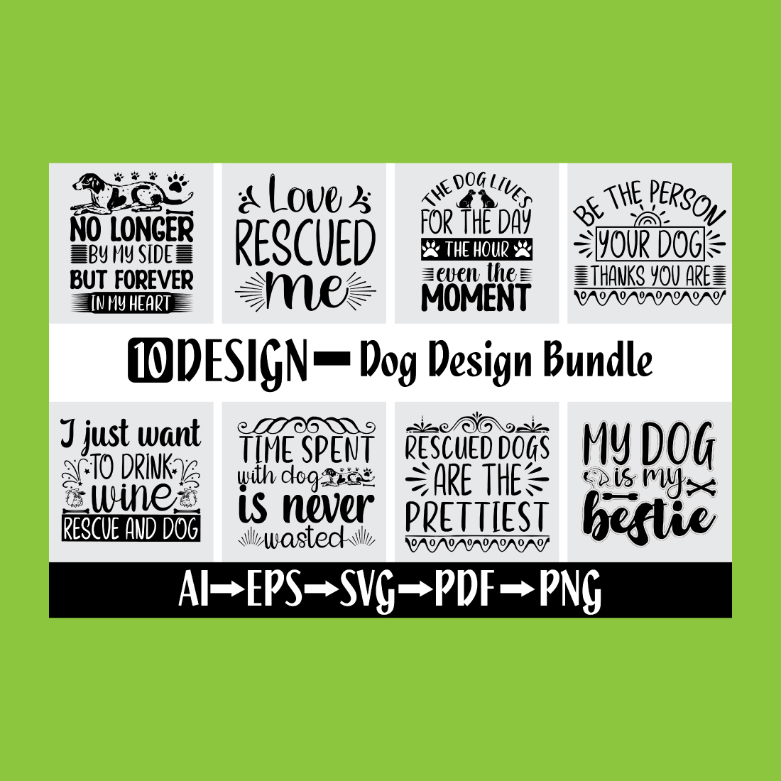 Dog T-Shirt Design Bundle main cover
