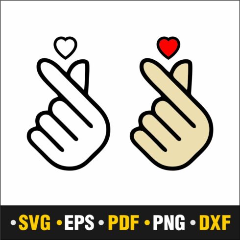 Korean Finger Heart SVG, PDF, PNG, DXF, EPS main cover.