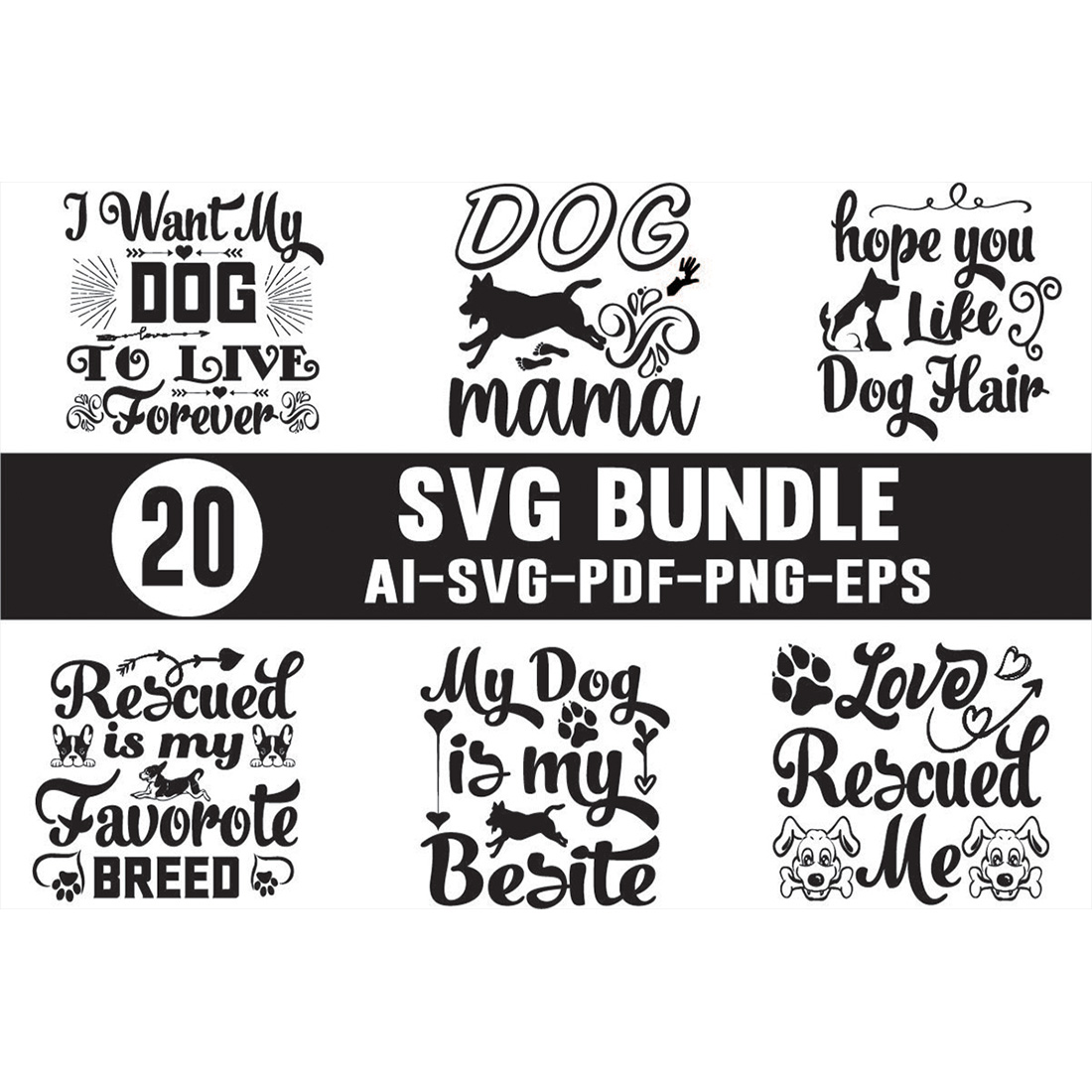 The svg bundle includes 20 svg font styles.