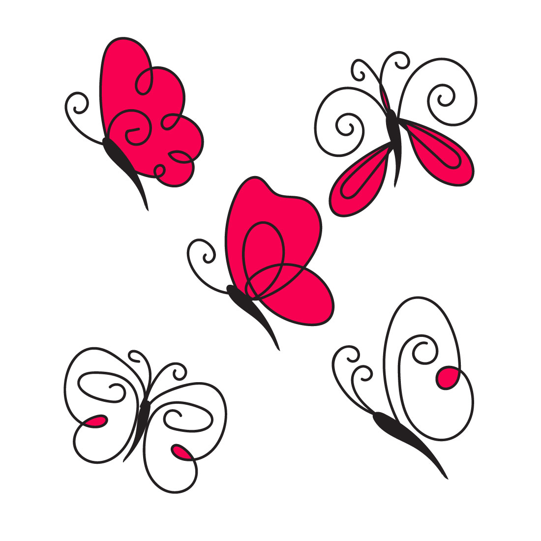 Butterfly Line Art SVG - MasterBundles