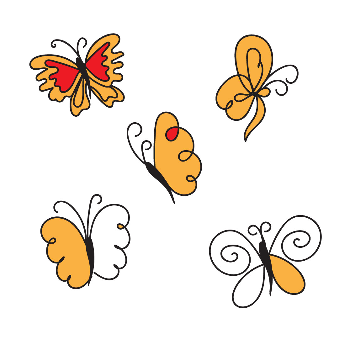 Butterflies Design SVG preview.