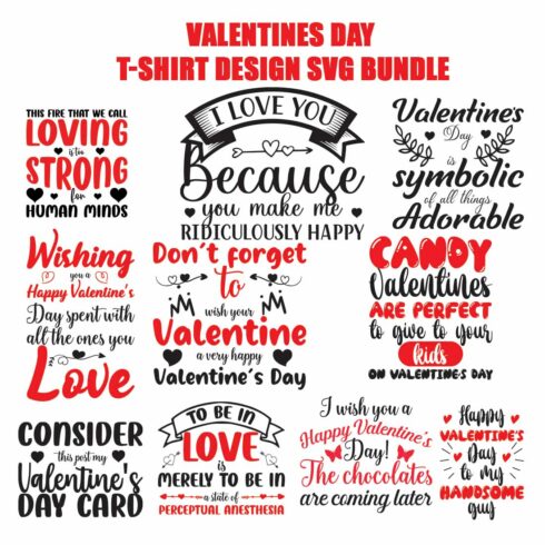 10 Valentine SVG Bundle Designs image preview.