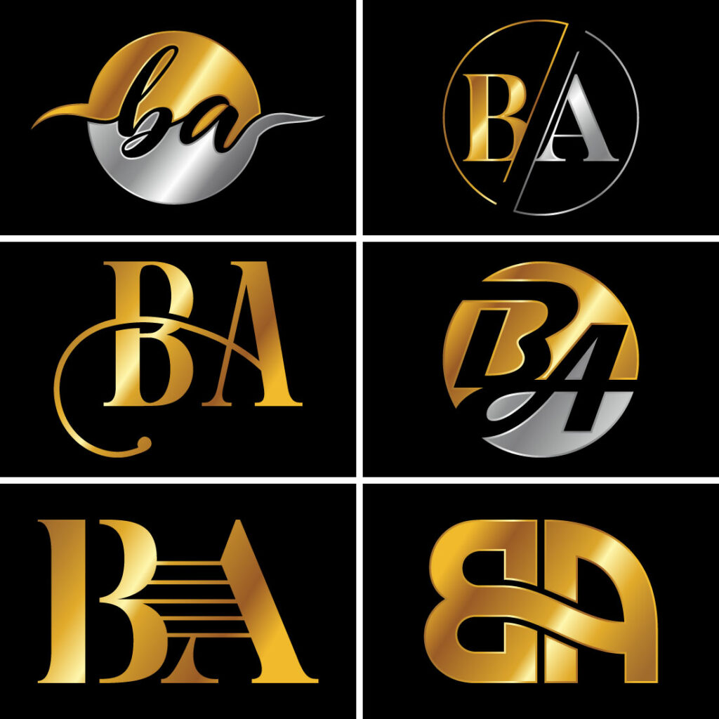 B A Initial Letter Logo Design - MasterBundles